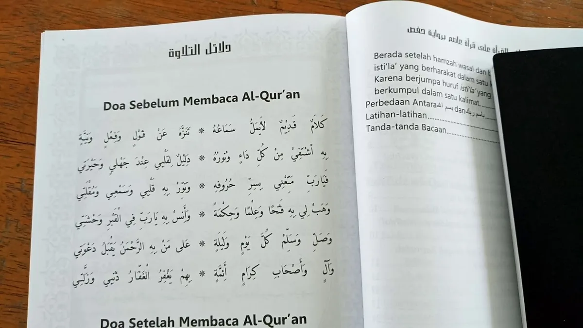 Tabel Ringkasan Doa sebelum Baca Al-Quran dan Doa