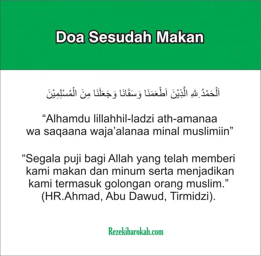 Tata Cara dan Adab Membaca Doa sesudah Makan