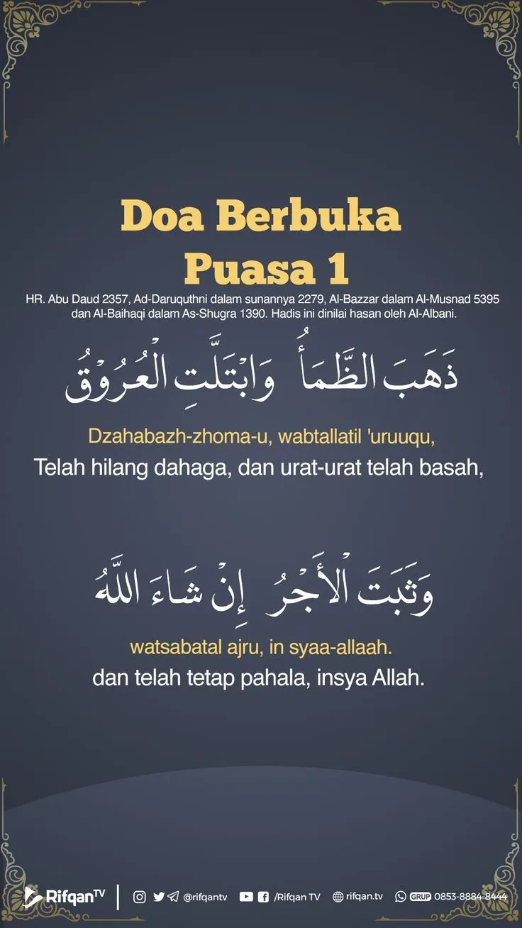 doa berbuka puasa dzahaba: Doa Berbuka Puasa Daud: Tradisi yang Berbeda?