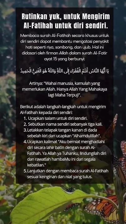 al fatihah untuk diri sendiri