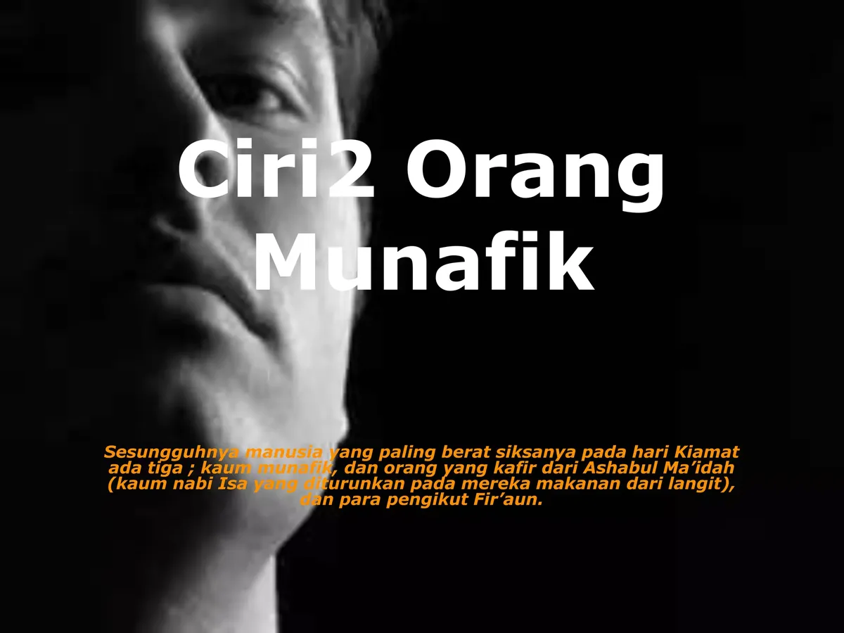 Tabel Perbandingan: Ciri Orang Munafik versus Orang yang