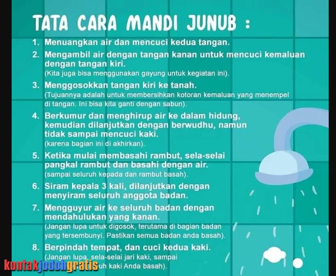 Langkah Langkah Mandi Wajib Secara Berurutan