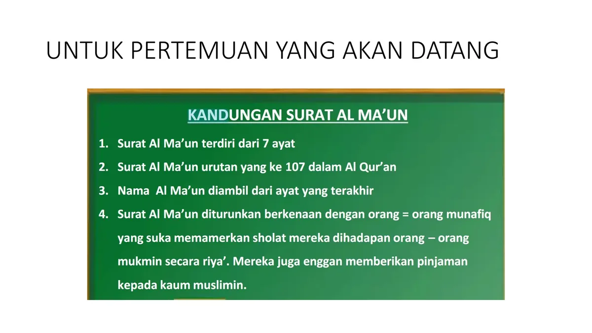 surat al maun dan artinya - Hubungan Al-Maun dengan Tema Besar Al-Qur'an