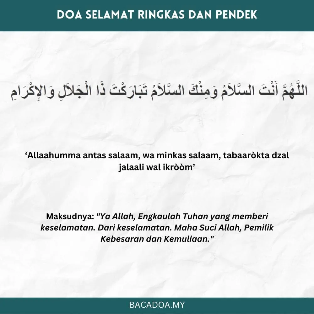 doa selamat