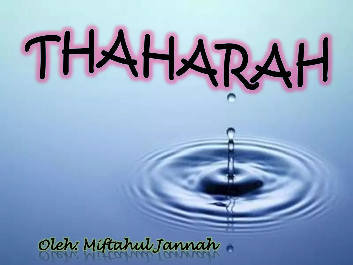 pengertian thaharah