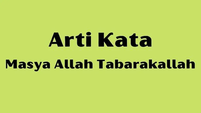 arti masya allah