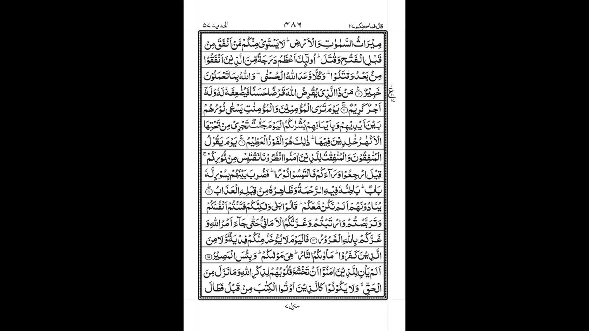 Bacaan Surat Al-Hadid dan Struktur Ayatnya