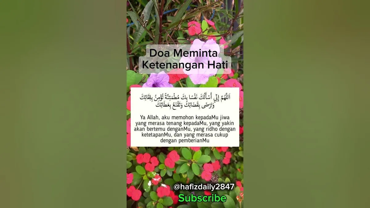 doa memohon ketenangan hati: Doa ketika Hati Terasa Sangat Sempit