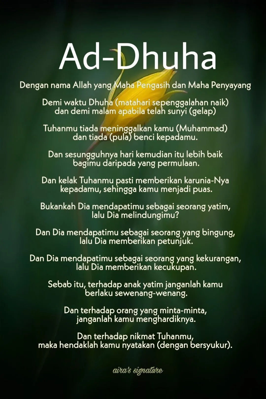 Bacaan Lengkap Surat Ad-Dhuha dalam Tulisan Latin
