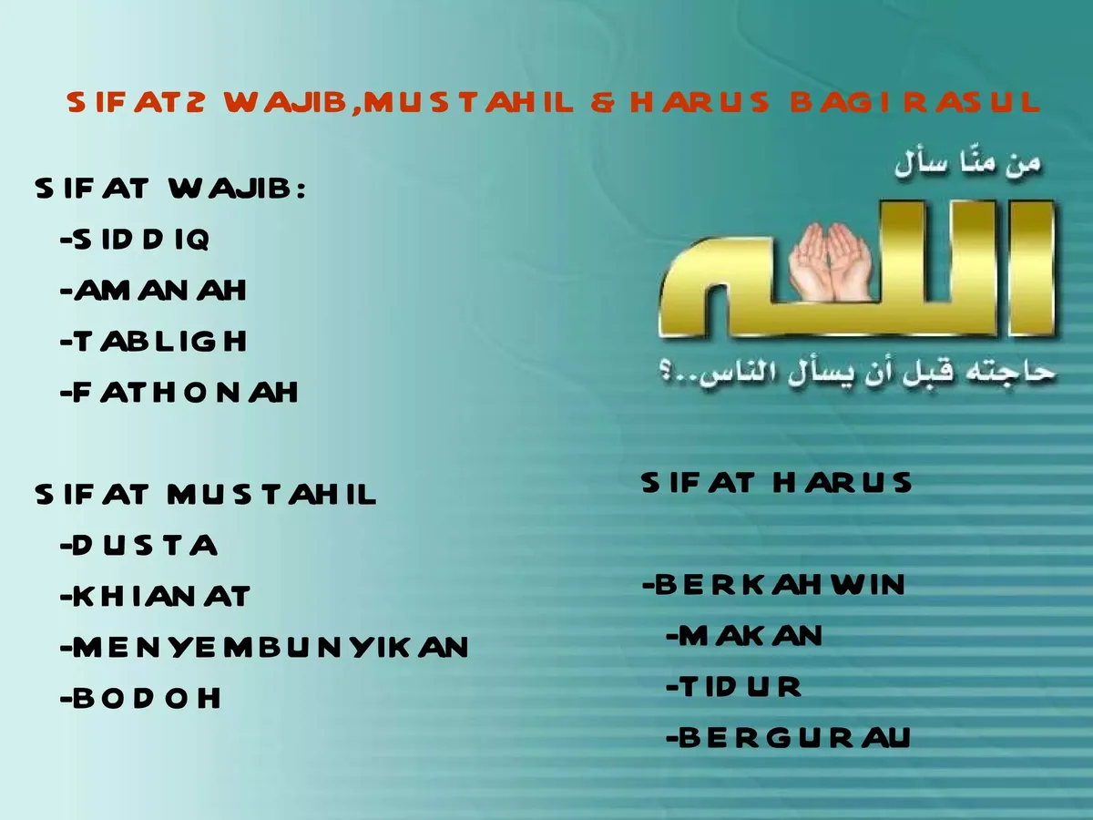 sifat wajib rasul: Sebutkan Sifat Sifat Wajib Para Nabi dan Rasul: Kesamaan dan