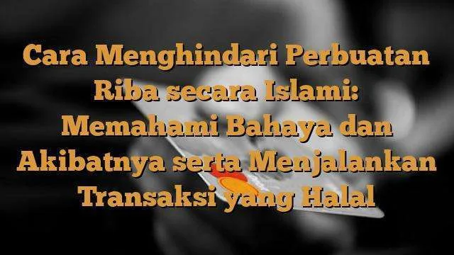 cara menghindari riba
