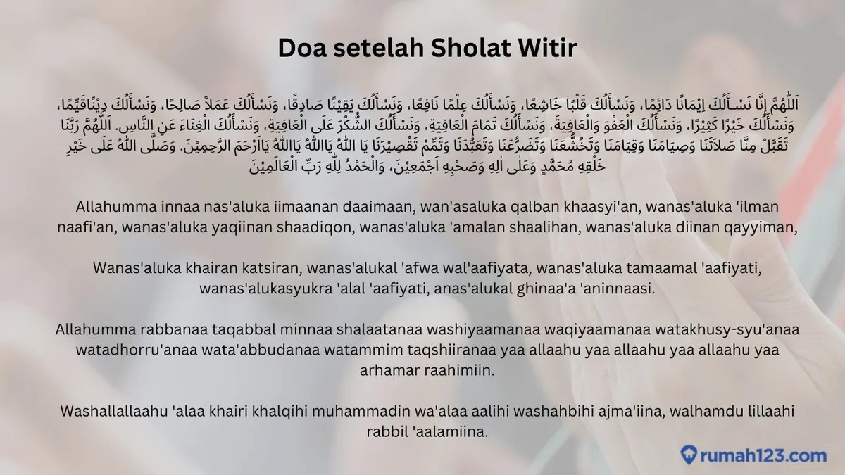 doa setelah sholat tahajud dan witir