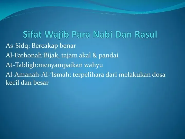 sifat wajib rasul