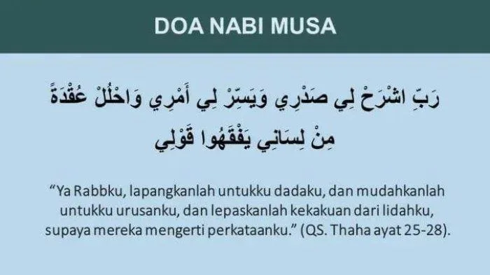 Doa Nabi Musa Lengkap Arab, Latin, dan Artinya: Panduan