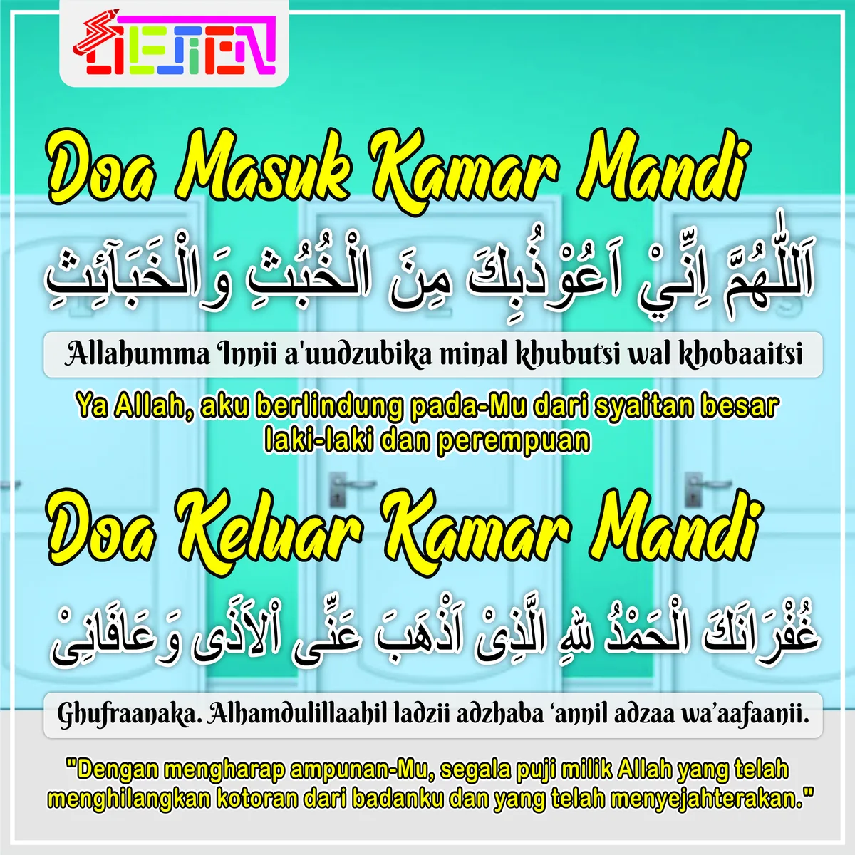 Tabel Ringkasan Doa Masuk WC dan Doa Keluar WC