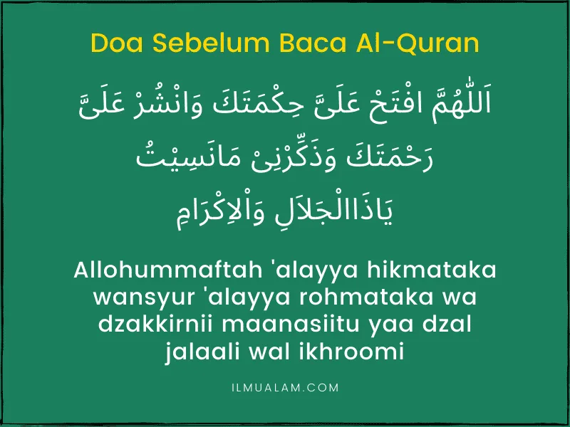 Doa sebelum Baca Al-Quran: Arab, Latin, dan Artinya