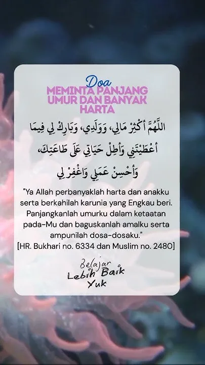 Tabel Ringkasan Doa Panjang Umur: Arab, Latin, dan Arti