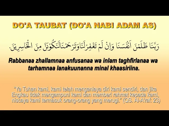 Bacaan Doa Nabi Adam Lengkap Arab, Latin, dan Artinya