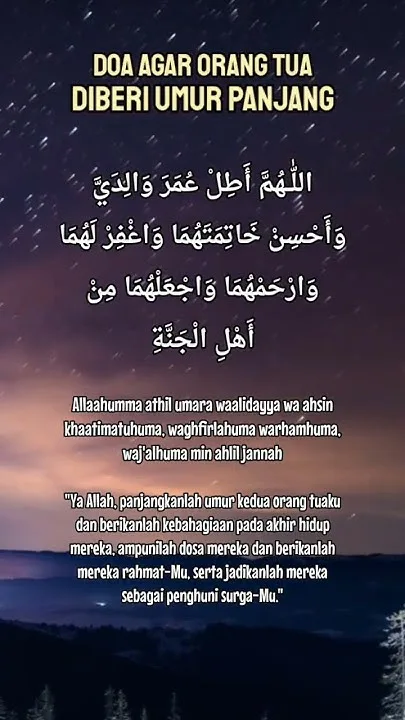 doa panjang umur untuk orang tua