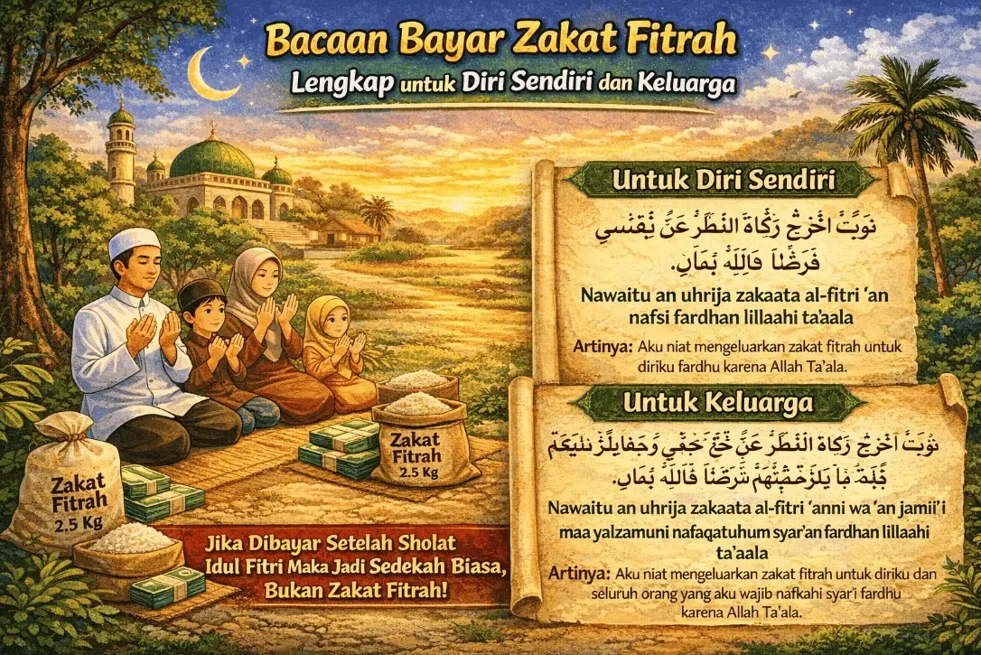 doa zakat fitrah lengkap: Bacaan Niat Zakat Fitrah: Arab, Latin, dan Artinya