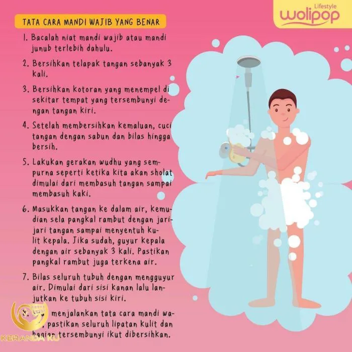bacaan mandi wajib: Tutor Mandi Wajib Langkah Demi Langkah