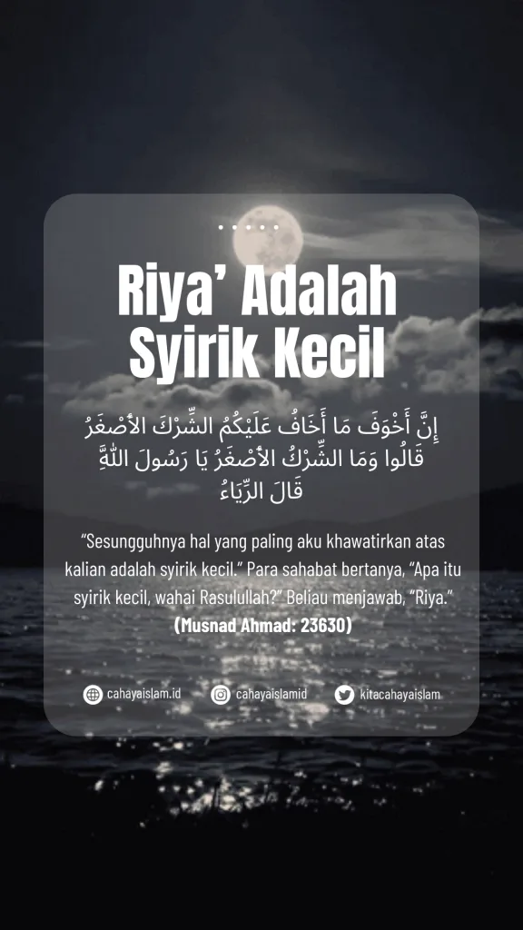 menghindari riya - Tanda-Tanda Riya yang Sering Tidak Disadari