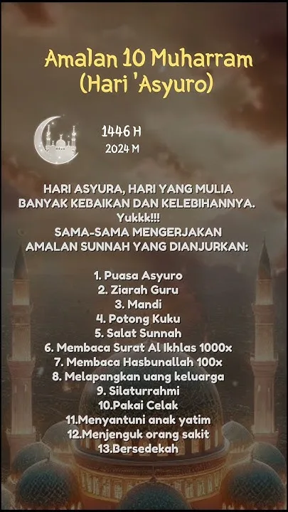 Amalan 10 Muharram yang Berdasar Dalil Kuat