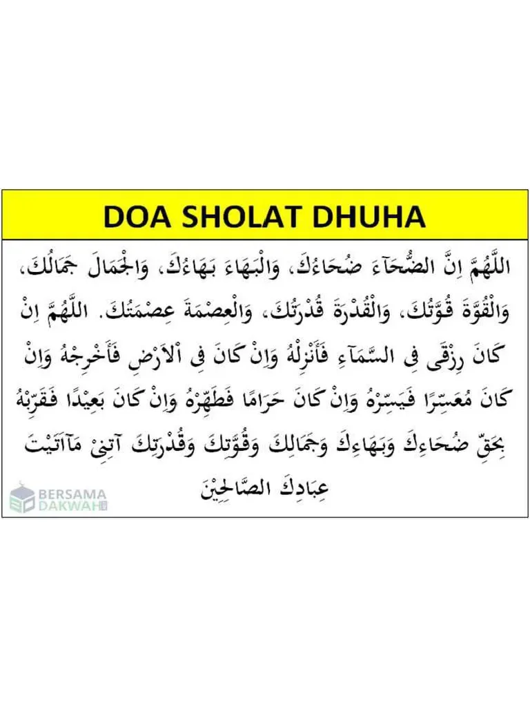 doa sholat dhuha: Hukum, Keutamaan, dan Janji yang Disebut dalam Hadis