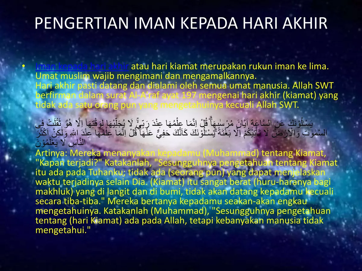 Arti dan Makna Iman Kepada Hari Akhir yang Perlu Dipahami