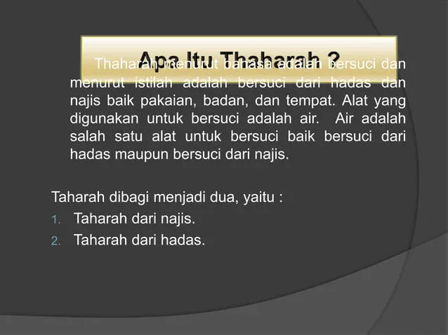 pengertian thaharah