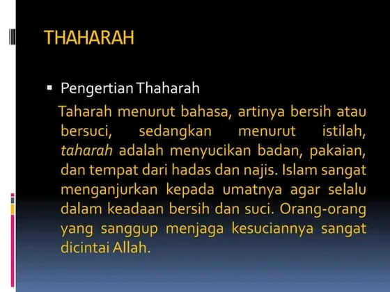 pengertian thaharah