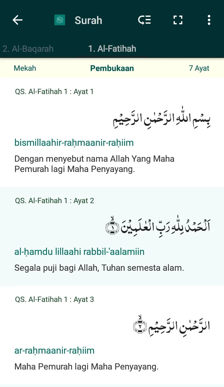 arti surat al fatihah