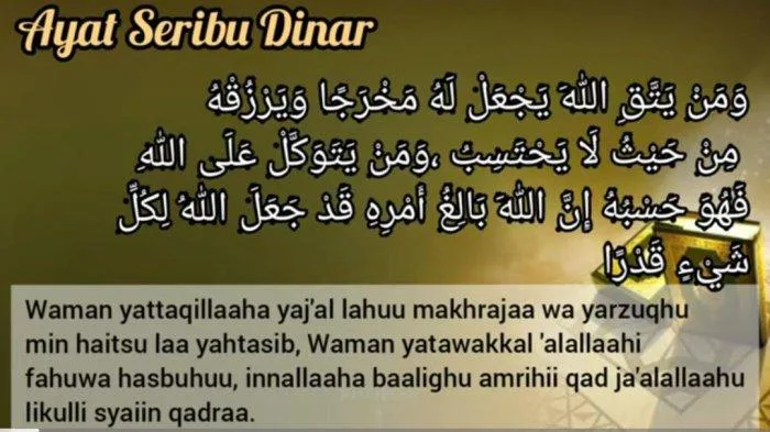 Arti dan Terjemahan Doa Seribu Dinar