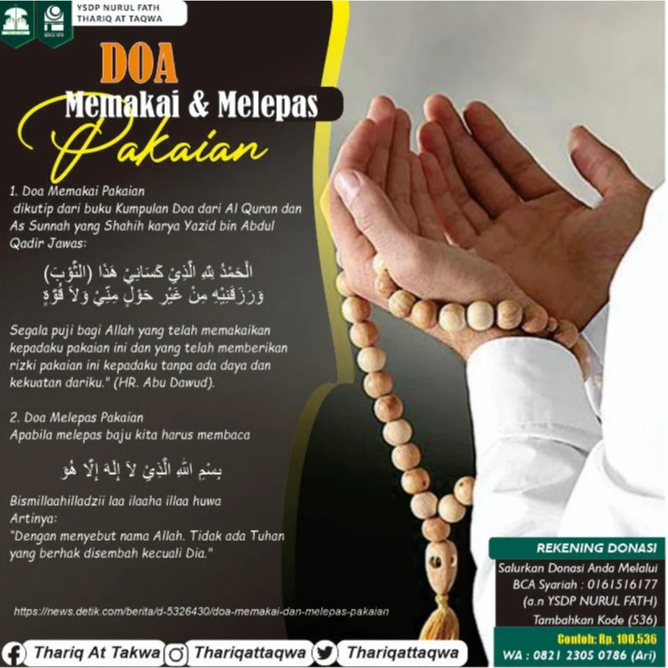 Praktik Doa Melepas Pakaian dalam Keseharian